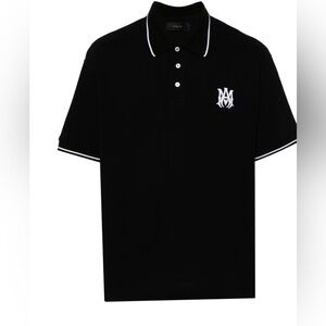 AMIRI Black Polo Shirt with White Accents